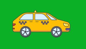 Taxi for cartoon top Resolution animated green screen video 4k, The video element of on a green screen background, Ultra High Definition, 4k video, on a green screen background.
