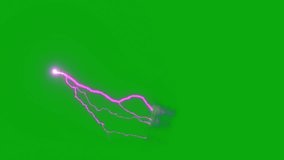 Lightning strike top quality animated green screen video 4k , The video element of on a green screen background, Ultra High Definition, 4k video, on a green screen background.