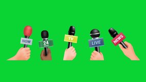 Breaking live news Sticker pack, 3D Animation Video Green Screen, Element Stock Overlay 4k Animation Stickers, Realistic running with loop animation chroma key, Green Screen Background