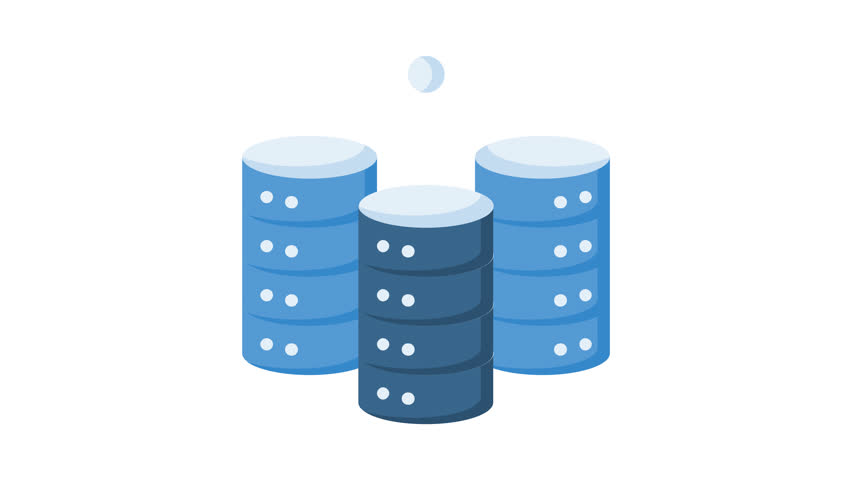 Animated big data with cloud and arrow. Suitable for progress tracking on websites, apps, social media posts, engineering, database, server, industry, technology concept in business presentation