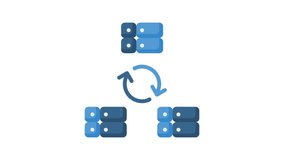 Animated network server with Illustration of server connected and arrow. Ideal for technology articles, website designs, computer, network, internet, database, and presentations on data management - Powered by Shutterstock - Get 15% off with code: PIKWIZARD15