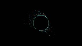 Abstract neon colorful glowing Circle Round animation with intro effect 4K.