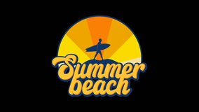 summer beach logo design footage animation