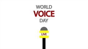 Voice Day World microphone, art video illustration.