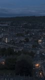 Vertical Video of Bath, Vertical Aerial View Shot, night, evening
