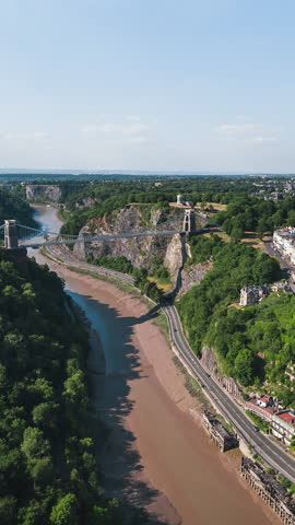 Vertical Video of Bristol, Vertical Aerial View Shot, sunset, sunrise, day