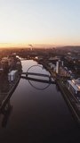 Vertical Video of Glasgow, Vertical Aerial View Shot, sunset, sunrise, day