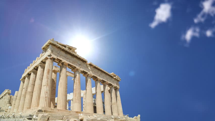 greece parthenon athens clouds sky timelapse