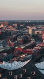 Vertical Video of Hamburg, Vertical Aerial View Shot, sunset, sunrise, day