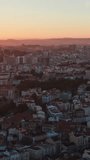 Vertical Video of Lisbon, Vertical Aerial View Shot, sunset, sunrise, day