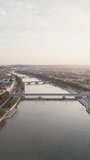 Vertical Video of Lyon, Vertical Aerial View Shot, sunset, sunrise, day