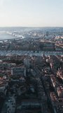 Vertical Video of Marseille, Vertical Aerial View Shot, sunset, sunrise, day