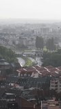 Vertical Video of Strasbourg, Vertical Aerial View Shot, sunset, sunrise, day