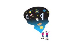 Children with VR Headset, Metaverse education cartoon animation - Powered by Shutterstock - Get 15% off with code: PIKWIZARD15