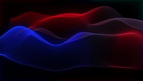 elegant blue and red data wave particles gradient to teal . 3D Illustration