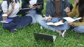 Diverse group of young adults from Asia and beyond, enjoying university life together. happy, learning, and making lifelong friendships, whether in outside class, sunny summer days or cozy weekends - Powered by Shutterstock - Get 15% off with code: PIKWIZARD15