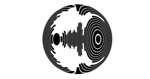 Circle sound wave. Black sound waveform isolated on a white background