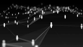 Plexus Background, Dark Network Visualization, Immerse yourself in the complexity of network visualization with animations featuring dark plexus backgrounds adorned with lines, dots, and people icon - Powered by Shutterstock - Get 15% off with code: PIKWIZARD15