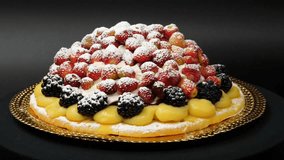 Fruit tart with custard and fresh strawberries.
Presentation of the shortcrust pastry cake and berries. crostata di frutta - Powered by Shutterstock - Get 15% off with code: PIKWIZARD15