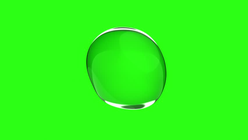 Water Drop element background. Movement of air bubbles on Alpha Channel and Green Screen. Animation seamless loop. 3d render.