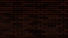 Brick background with glowing flashing neon frame. Digital template for text. Video intro with blank text