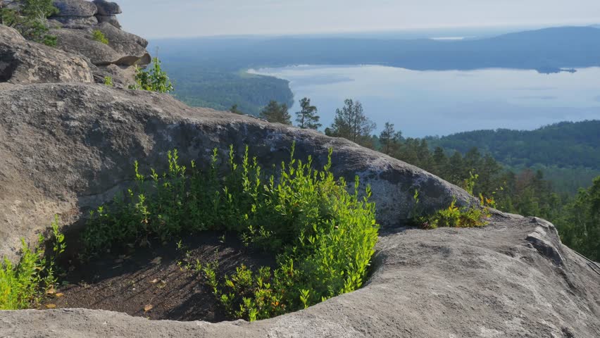 Sunny summer morning on the edge of the white cliff 4K