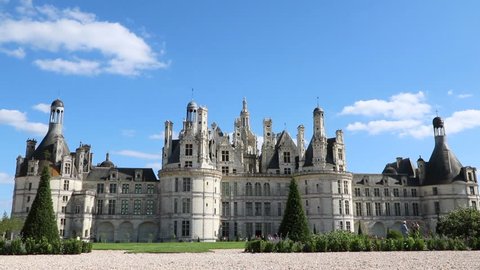 Château Chambord, Front Façade, Zooming In To Turrets, Loire Valley, France