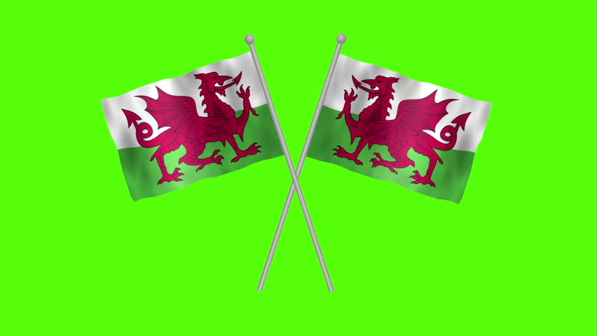 Flag of Wales, Cross table flag of Wales on Green screen chroma key, Wales 3D Animation flag waving in the wind isolated on Green Background. 
 Royalty-Free Stock Footage #3474159181