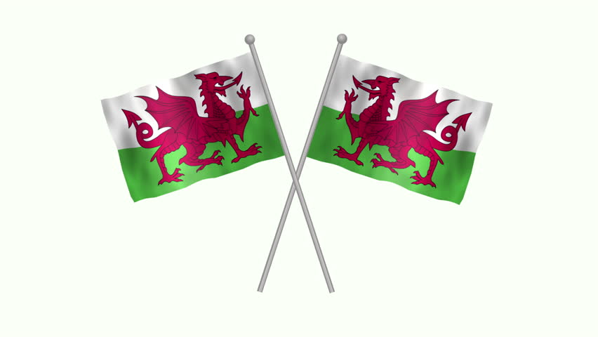 Flag of Wales, Cross table flag of Wales on white screen, Wales 3D Animation flag waving in the wind isolated on white Background. 
 Royalty-Free Stock Footage #3474160255
