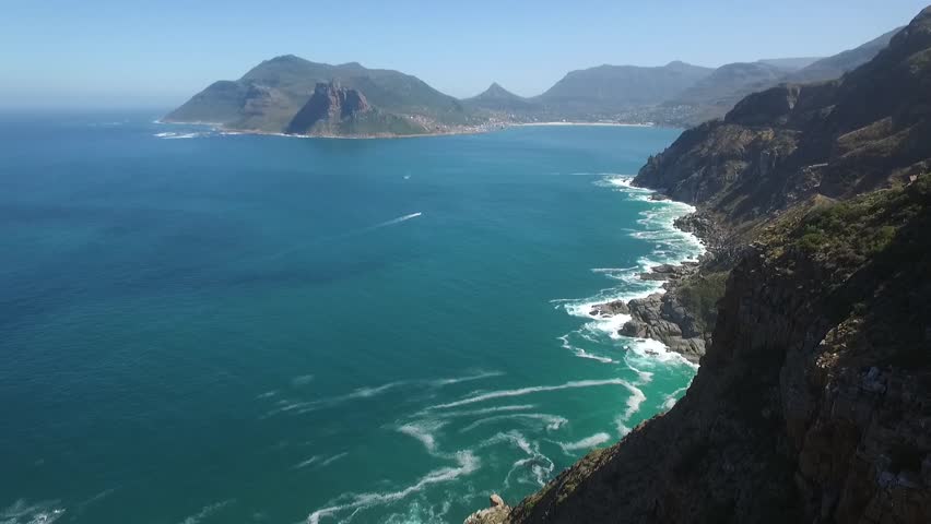 Chapmans peak drive with Houtbay in Background Royalty-Free Stock Footage #3474199005