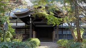 Autumn sunset at one of the entrances to an ancient Zen Buddhist temple in Japan. Every detail of the garden and architecture is designed so that the contemplation of the spaces is greater. - Powered by Shutterstock - Get 15% off with code: PIKWIZARD15