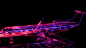 Rendering 3D animation, VISUAL EFFECTS business jet aircraft Model on a black background - Powered by Shutterstock - Get 15% off with code: PIKWIZARD15
