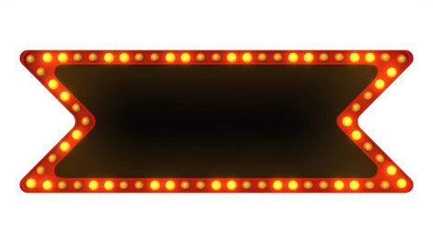 Red Marquee Light Board Sign Retro Stock Footage Video (100% Royalty ...