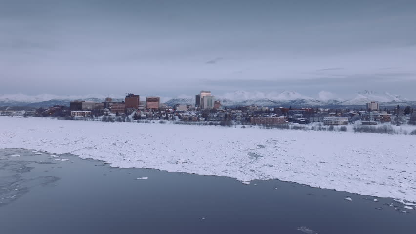 Downtown Anchorage Alaska on a Cloudy Day