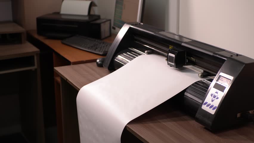 paper plotter.High-quality shooting in 4K format Royalty-Free Stock Footage #3474548977