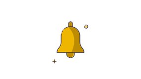 ship bell icon animation video for nautical element set, isolated alarm sign motion graphic design