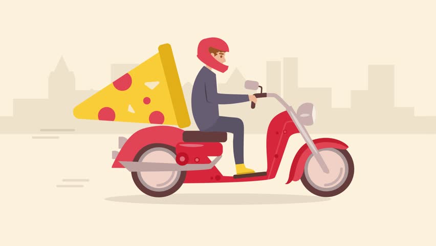 Pizza delivery анимация. Доставщик пиццы на мопеде. Доставщики пиццы из мультика на мопеде. Бородатый доставщик пиццы на мопеде. Доставщик пиццы на мопеде с пассажиром.