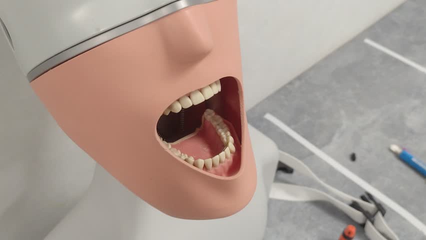 Dental mannequin or dummy for training dental students Royalty-Free Stock Footage #3474821417