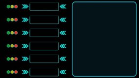press bottom eight horizontal menu options on the left, each with colorful icons and arrows. On the right, there is a large empty rectangular area outlined in blue - Powered by Shutterstock - Get 15% off with code: PIKWIZARD15