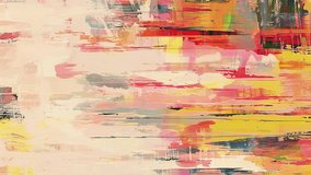 Bright pastel painted grunge background animated texture with dynamic multicolor streaks of red, yellow, pink and blue layered over distressed canvas and vintage wear patterns - Powered by Shutterstock - Get 15% off with code: PIKWIZARD15