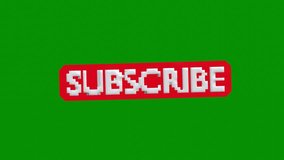The subscribe button rotates forward onto the screen. 3d subscribe button moving forward rotating on screen with green background - Powered by Shutterstock - Get 15% off with code: PIKWIZARD15