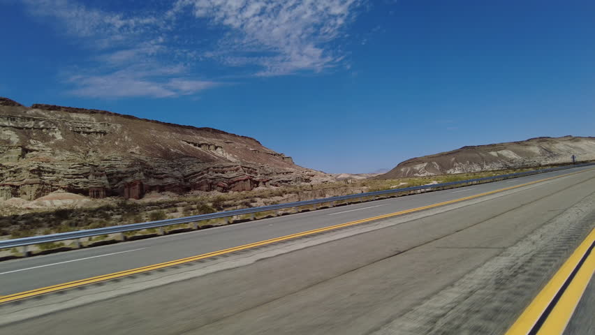 395 Scenic Byway Northbound 2 Red Rock Canyon to Ridgecrest 02 Quarter L MultiCam Driving Plate Sierra Nevada Mts California Royalty-Free Stock Footage #3475044851