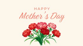 Happy Mother's Day animation with Carnations flower. Great for Mother's Day Celebrations Around the World - Powered by Shutterstock - Get 15% off with code: PIKWIZARD15