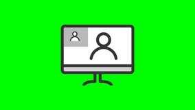 Conference call icon 4K animation with green screen background