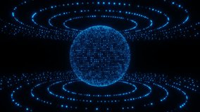 Abstract blue neon disco ball vj loop animation - Powered by Shutterstock - Get 15% off with code: PIKWIZARD15