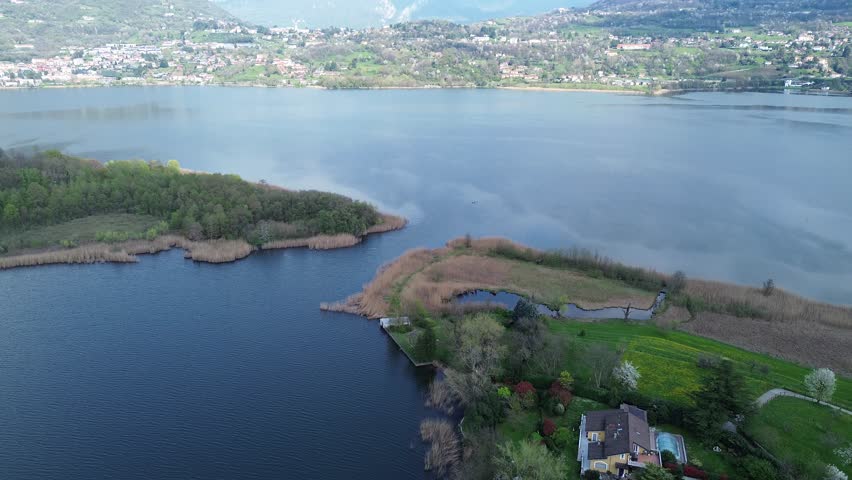 Landscape of Lake Annone and Isella Peninsula