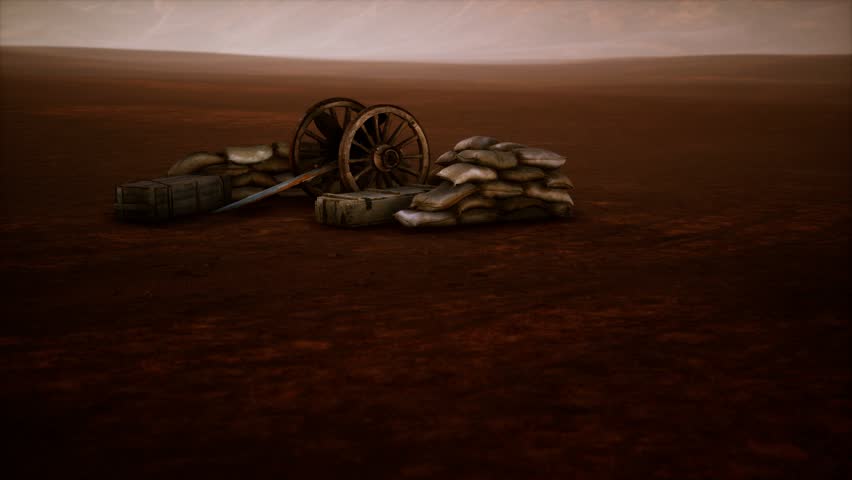 gun behind sandbags during the U.S. Civil War