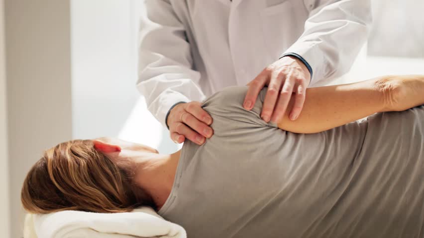 Shoulder Rehab Massage. Arm Shiatsu Rehabilitation And Sports Treatment Royalty-Free Stock Footage #3475456969