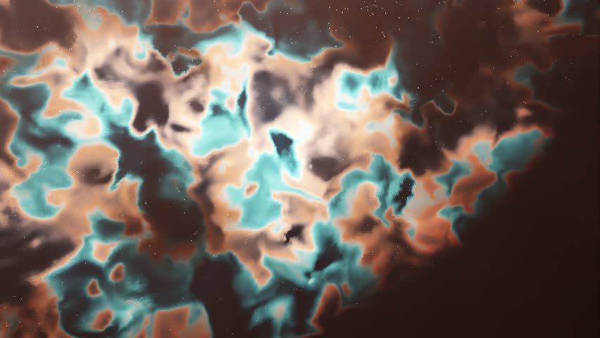 Abstract teal and brown color background with light movement, 3d Render