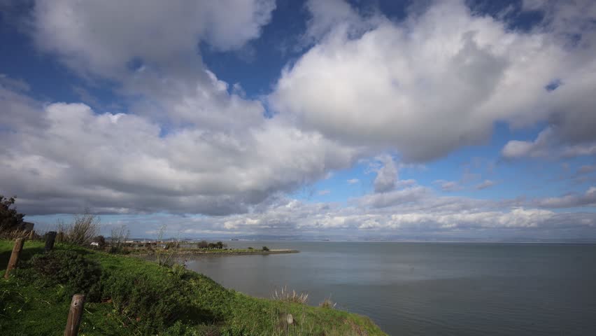 Time lapse of clouds over San Francisco bay from Point San Bruno, California
